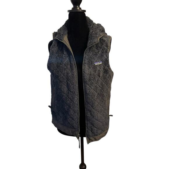 Women's Patagonia Los Gatos Hooded Quilted Blue & Gray Vest Reversible Sz Small - Picture 3 of 12